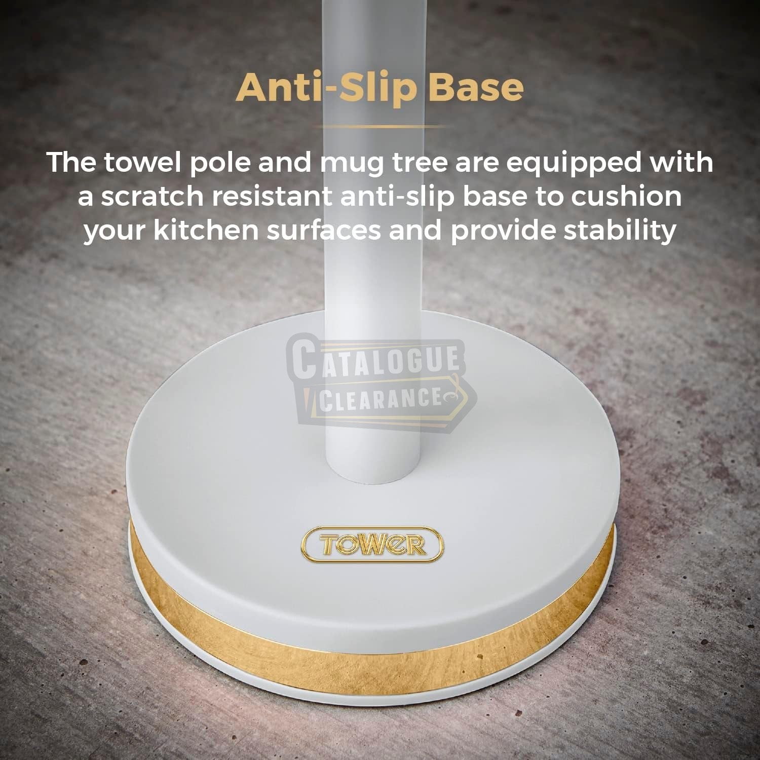Tower Mug Tree and Towel Pole Set with Anti-Slip Base
