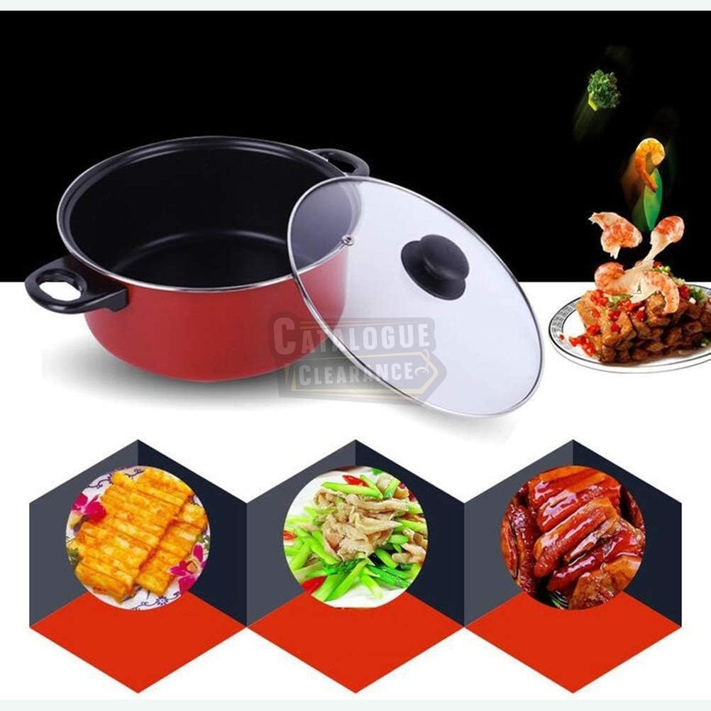 5 Pcs Carbon Steel Non-stick Cookware Set, Pots & Pans