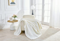 Luxury Satin Ribbon Border Fleece Throw Blanket - Super Soft & Warm, 220x240 cm for Bed, Sofa, and Couch