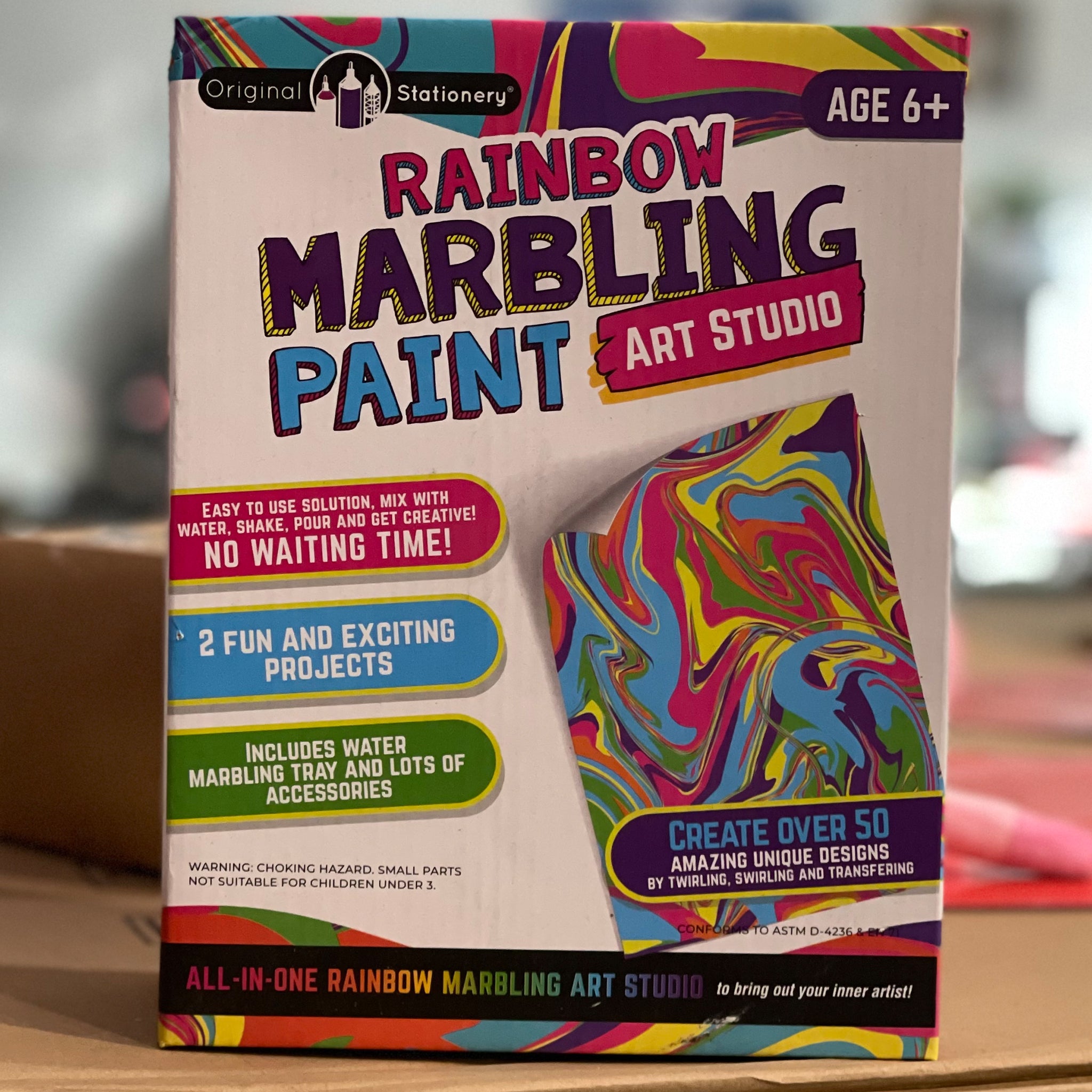 Rainbow Marbling Kit, to Make Marble Art and Craft Kids Will Love