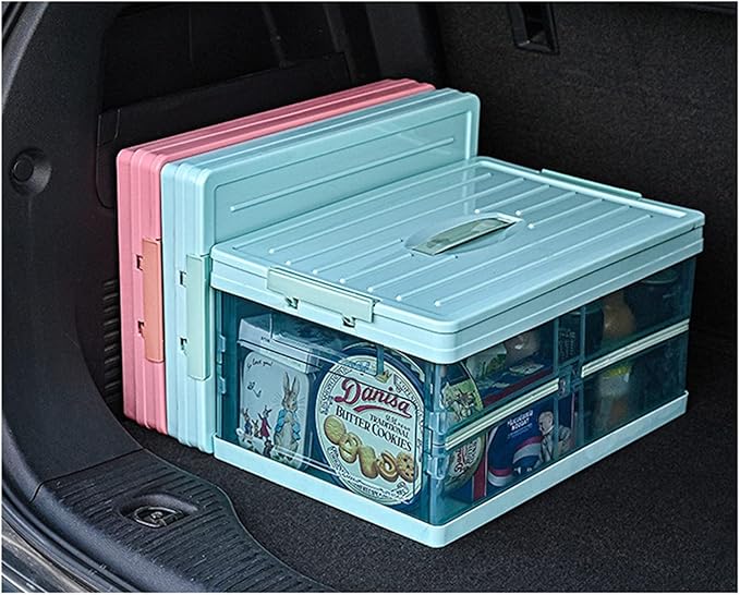 2 Storage Box Combination, Folding Storage Box with lid, Transparent Storage Box