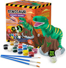 Paint Your Own Dinosaur Money Bank, Awesome Craft Kit with 13 Paint Colors