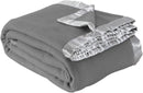 Luxury Satin Ribbon Border Fleece Throw Blanket - Super Soft & Warm, 220x240 cm for Bed, Sofa, and Couch