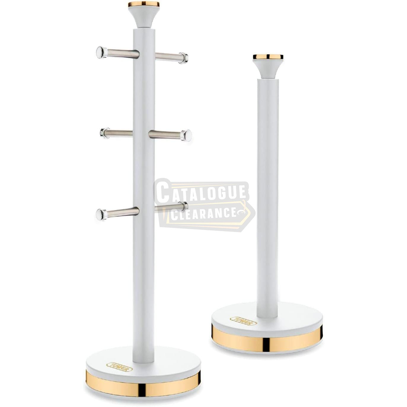 Tower Mug Tree and Towel Pole Set with Anti-Slip Base