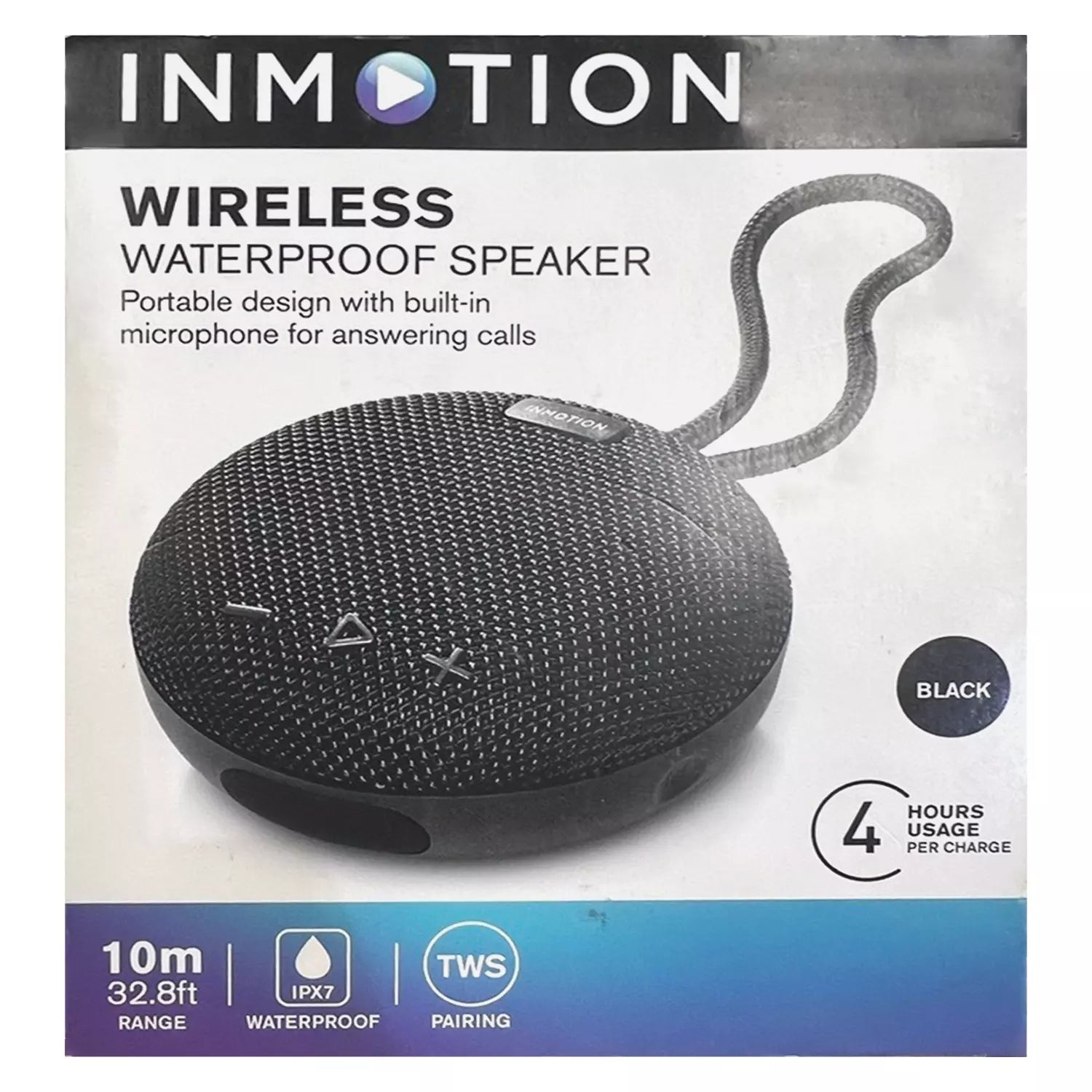 Inmotion Wireless Waterproof Speaker – Portable Design with Built-in Microphone