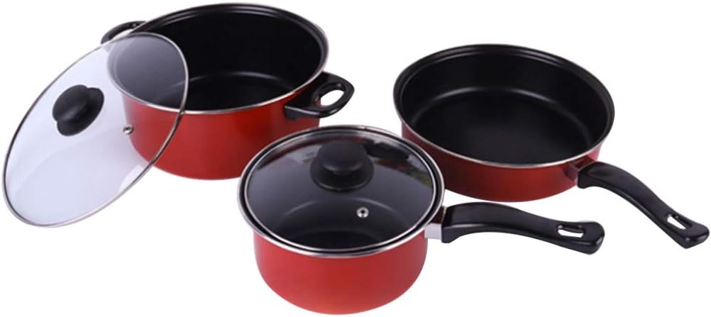 5 Pcs Carbon Steel Non-stick Cookware Set, Pots & Pans