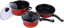 5 Pcs Carbon Steel Non-stick Cookware Set, Pots & Pans