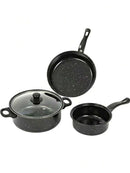 4-Piece Red Cookware Set – Frying Pan, Soup Pot, versatile pot