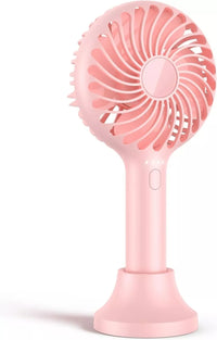 POWERbeast Handheld Mini Fan Travel With USB Rechargeable Battery 4 Speeds Pink