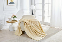 Luxury Satin Ribbon Border Fleece Throw Blanket - Super Soft & Warm, 220x240 cm for Bed, Sofa, and Couch