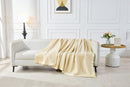 Luxury Satin Ribbon Border Fleece Throw Blanket - Super Soft & Warm, 220x240 cm for Bed, Sofa, and Couch