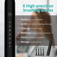 Sonic electric toothbrush IPX7 with 4 heads & 6 modes