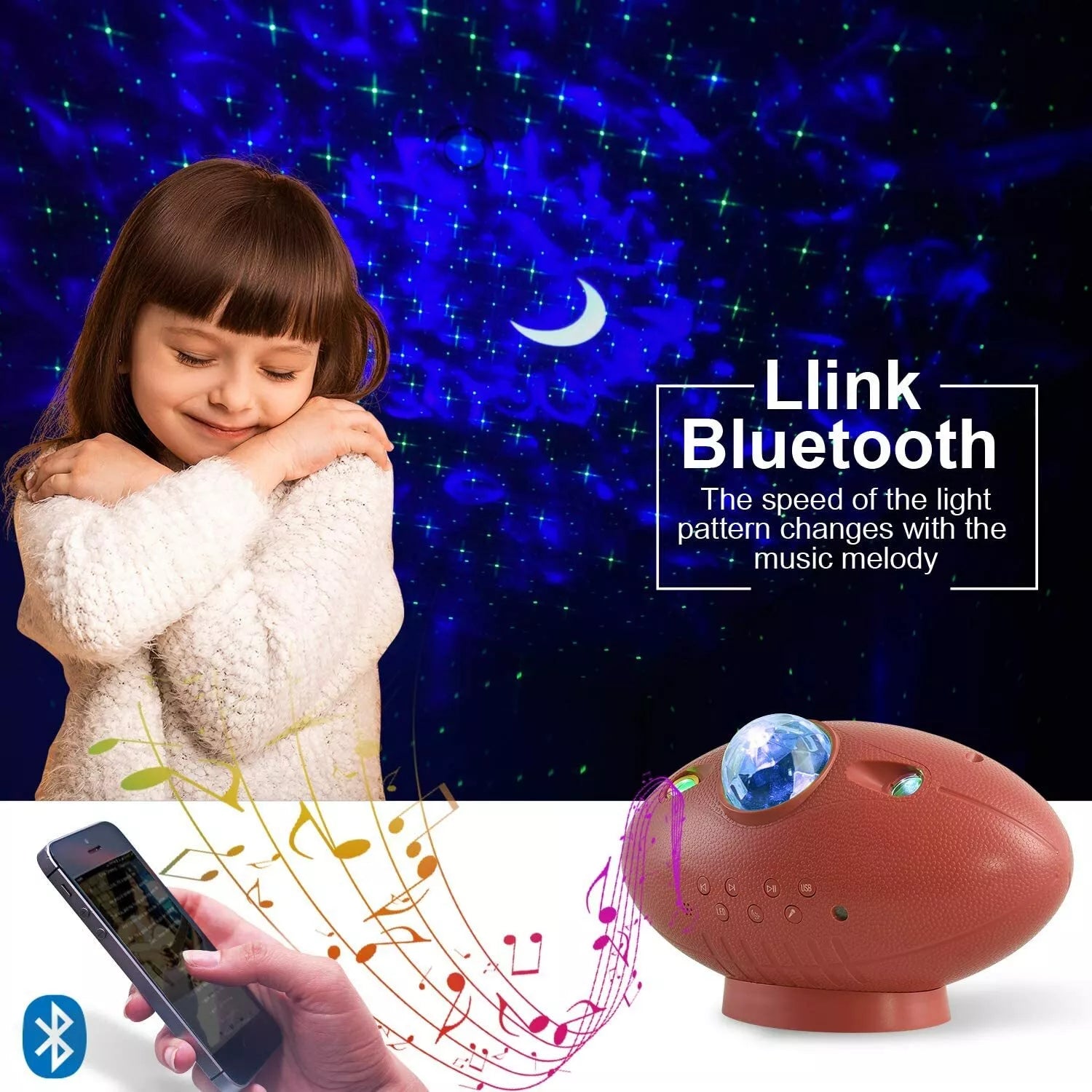 LED Galaxy Star Projector Night Light