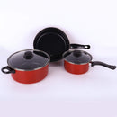 5 Pcs Carbon Steel Non-stick Cookware Set, Pots & Pans