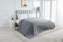 Luxury Satin Ribbon Border Fleece Throw Blanket - Super Soft & Warm, 220x240 cm for Bed, Sofa, and Couch