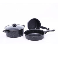 4-Piece Red Cookware Set – Frying Pan, Soup Pot, versatile pot