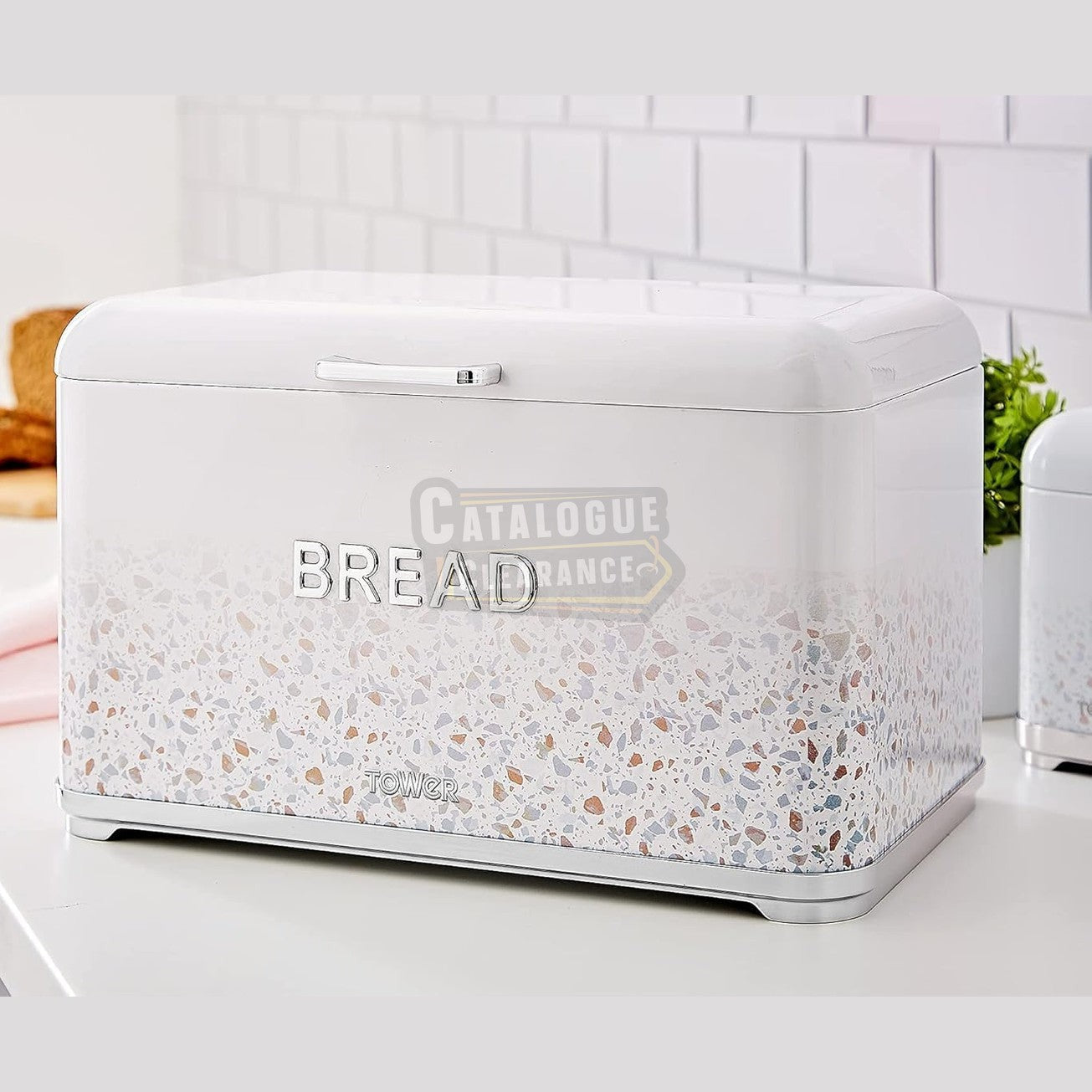 Tower T826150TAN Terrazzo Bread Bin in Tan, 13.5L