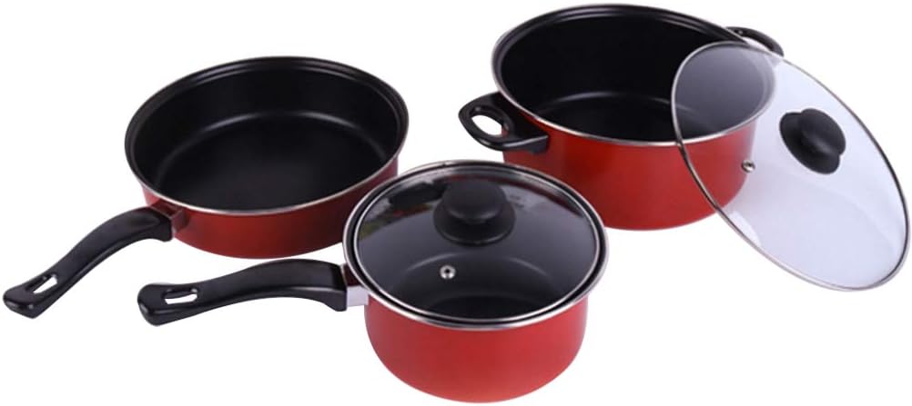 5 Pcs Carbon Steel Non-stick Cookware Set, Pots & Pans