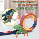 Dinosaur Track Racing Toy with 2 Inertia Racing Cars, Continuous 360 Degree Rotating Racing Track Toy