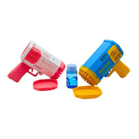 Bubble Gun Children, 2 Pieces 40 Hole Bubble Gun with 4 Bottles Bubble Liquid