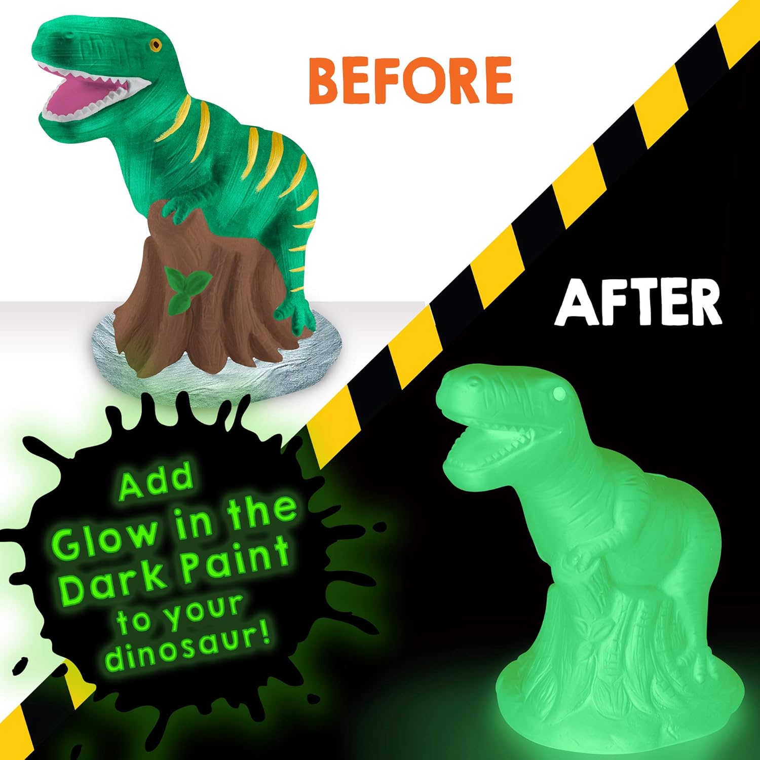 Paint Your Own Dinosaur Money Bank, Awesome Craft Kit with 13 Paint Colors