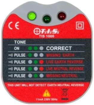 TIS 1000 Electrical 230V 13A Plug In Socket Tester With Sounder Buzzer