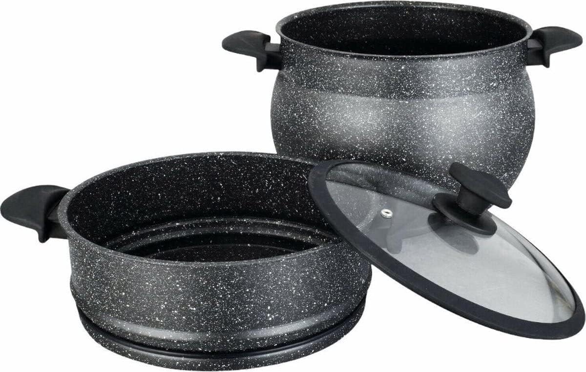 COUSCOUS 3-Piece Cushion Pot 11 L Steamer Steamer Induction Manty Cooker