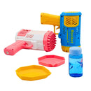 Bubble Gun Children, 2 Pieces 40 Hole Bubble Gun with 4 Bottles Bubble Liquid