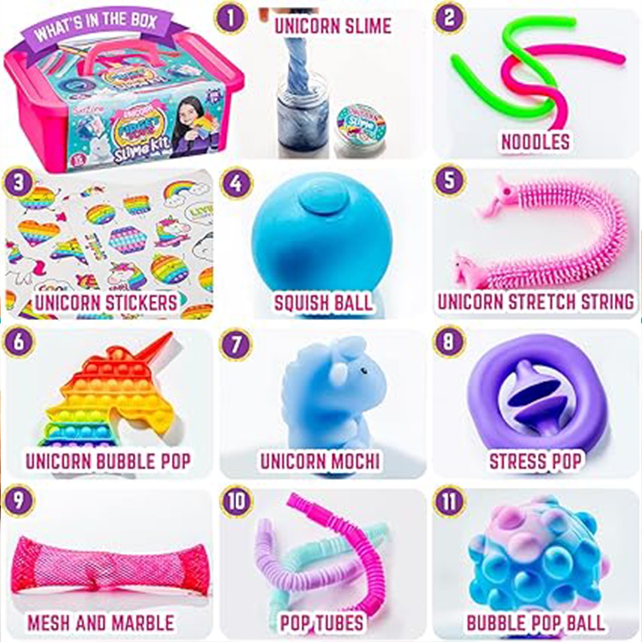 GirlZone Unicorn Fidget Slime Surprise Kit