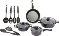 Non Stick Pots and Pans Set 13pcs Kitchen Cookware with Lids Cooking Pot Set Black