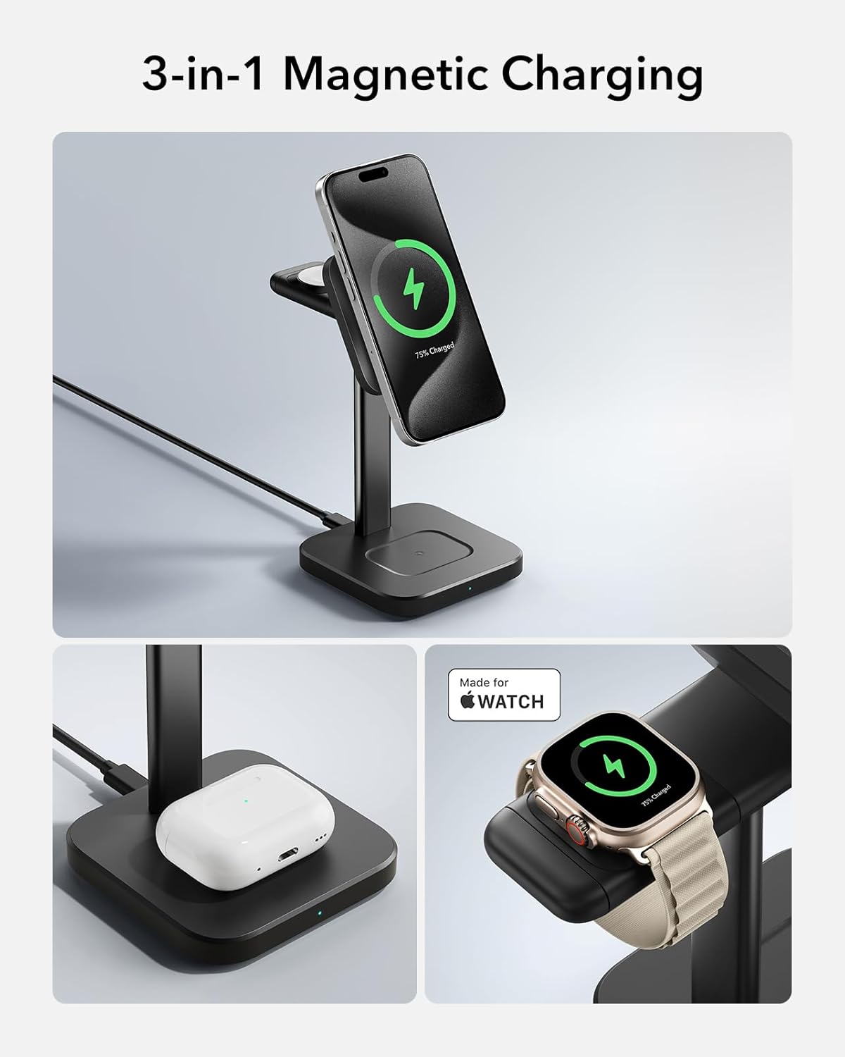 ESR 3-in-1 Wireless Charger – 7.5W MagSafe Charging