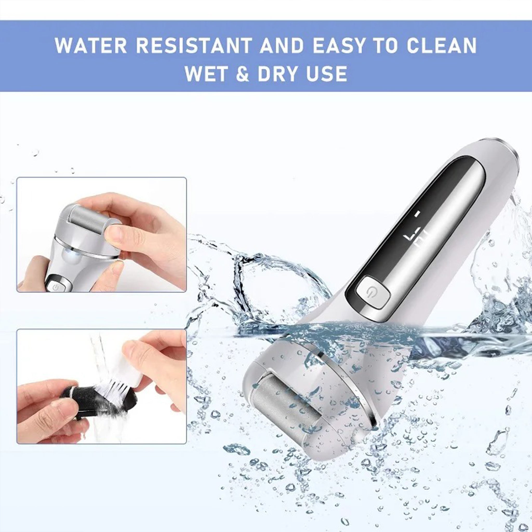 Electric Callus Remover – Rechargeable Foot Scrubber, 3 Rollers for Hard, Dry Skin