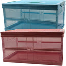 2 Storage Box Combination, Folding Storage Box with lid, Transparent Storage Box