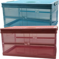 2 Storage Box Combination, Folding Storage Box with lid, Transparent Storage Box