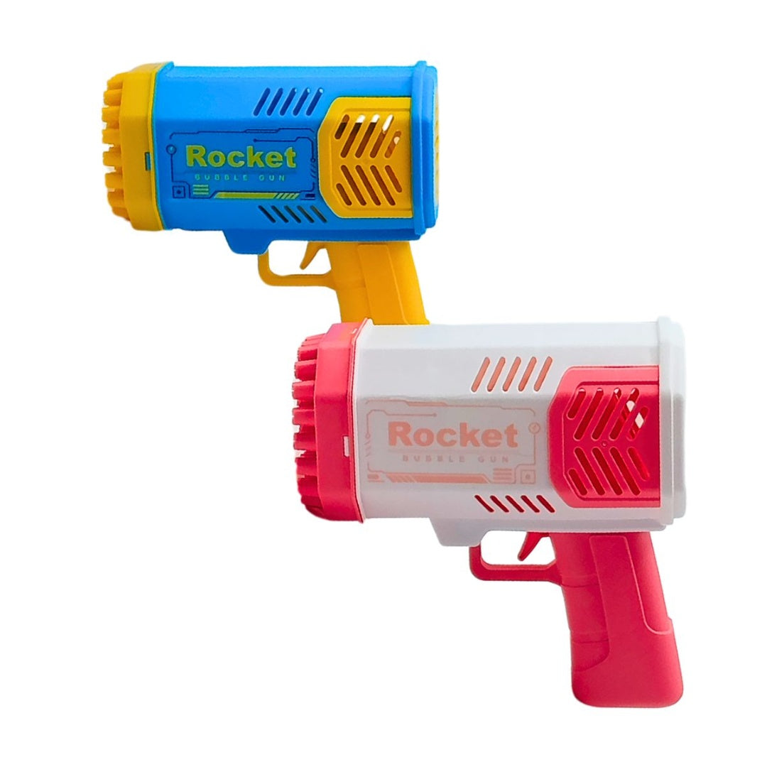 Bubble Gun Children, 2 Pieces 40 Hole Bubble Gun with 4 Bottles Bubble Liquid