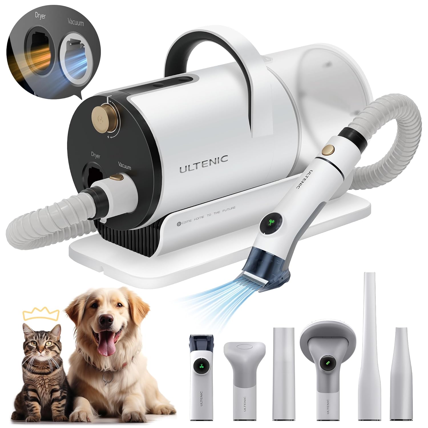 Ultenic P30 3-in-1 Pet Grooming Vacuum Kit – Vacuum, Brush & Dryer for Dogs and Cats