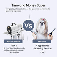 Ultenic P30 3-in-1 Pet Grooming Vacuum Kit – Vacuum, Brush & Dryer for Dogs and Cats