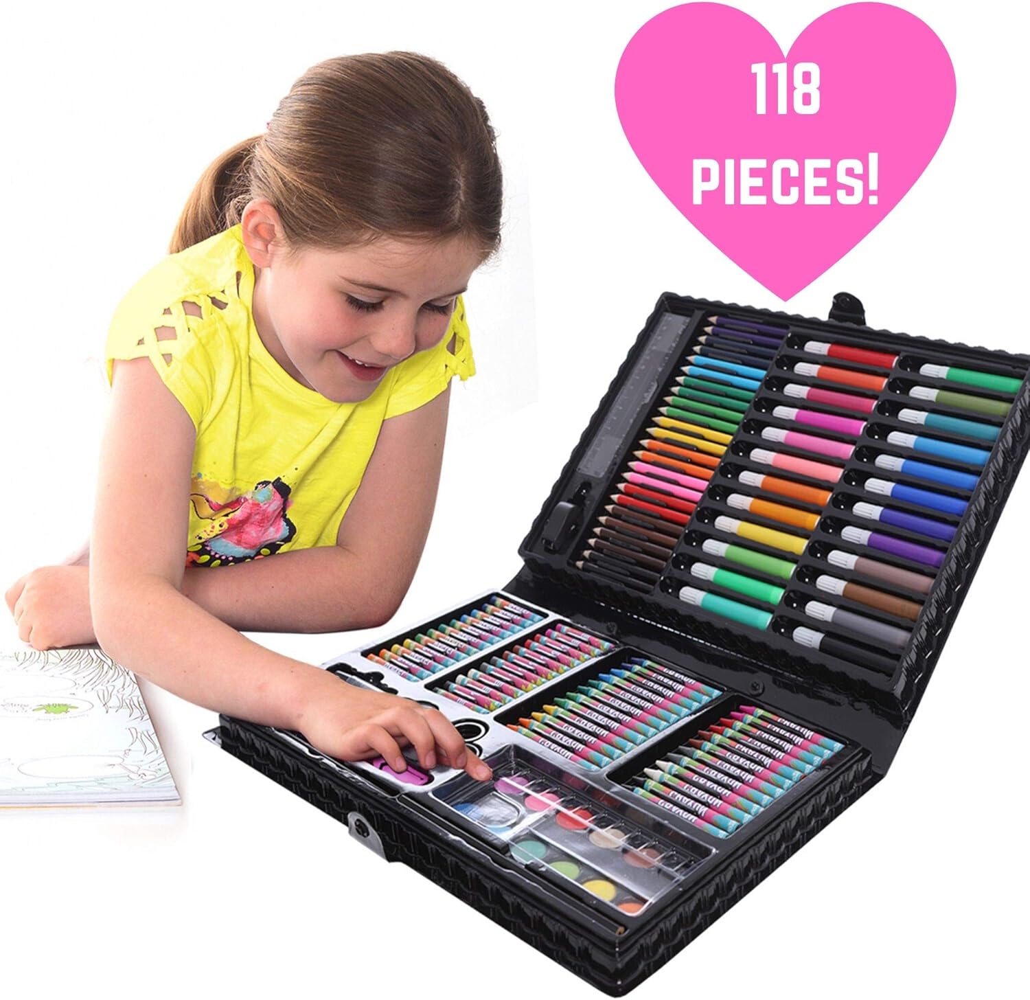 GirlZone Gifts for Girls – Art Set for Children – 118 Pieces