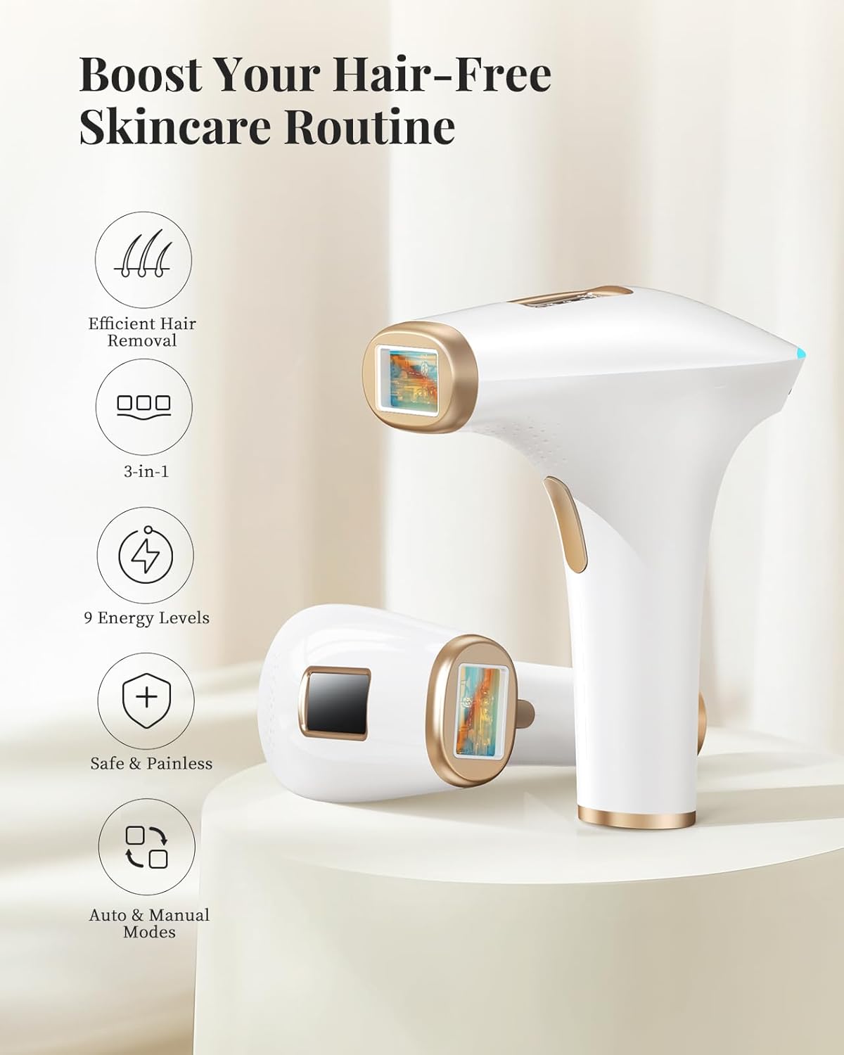 3-in-1 IPL Laser Hair Removal Device – Fast & Painless