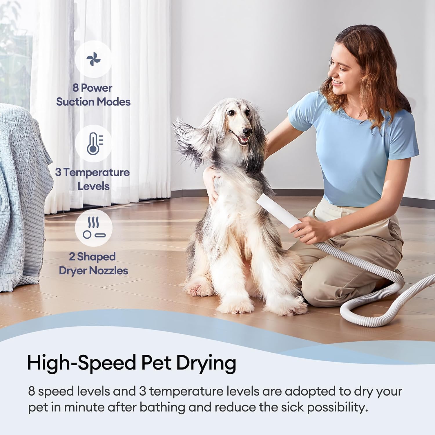 Ultenic P30 3-in-1 Pet Grooming Vacuum Kit – Vacuum, Brush & Dryer for Dogs and Cats