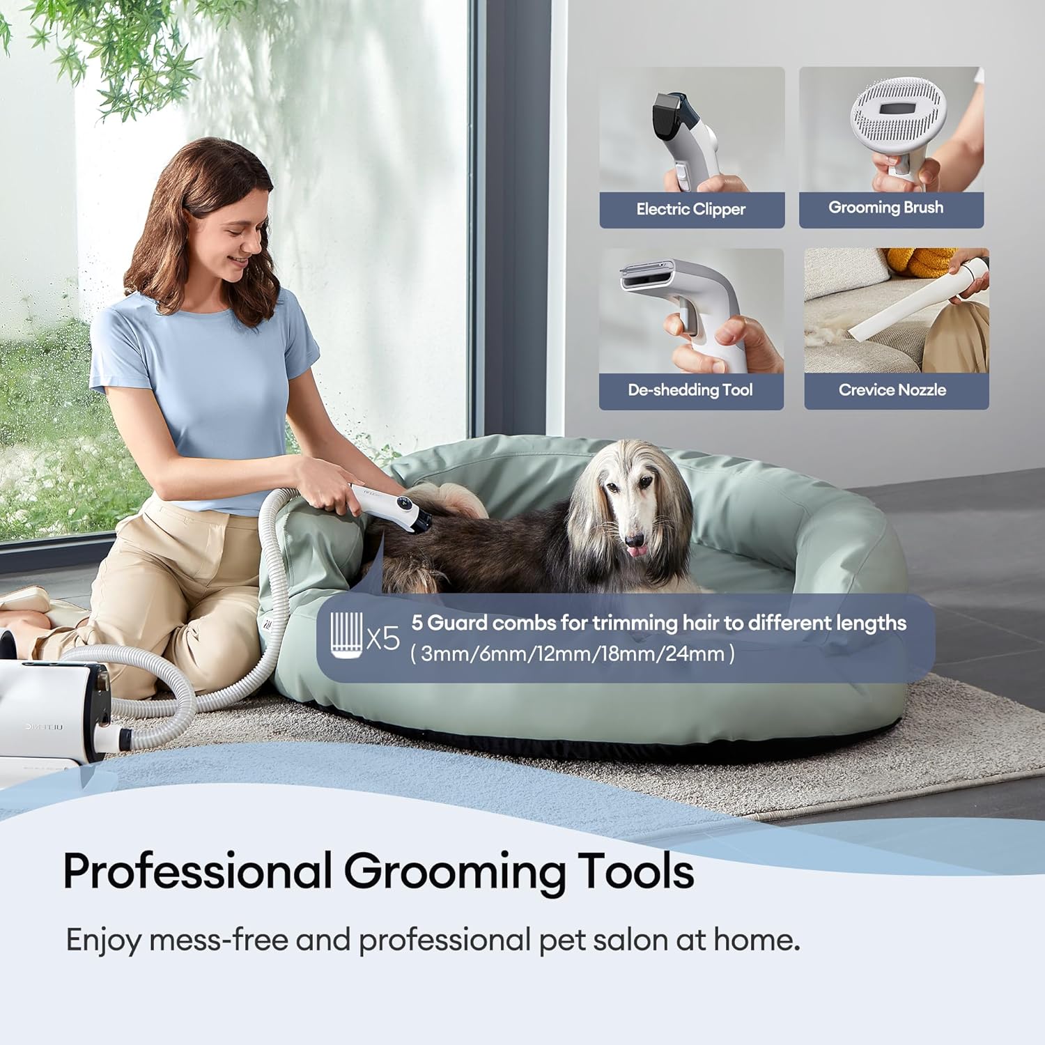 Ultenic P30 3-in-1 Pet Grooming Vacuum Kit – Vacuum, Brush & Dryer for Dogs and Cats