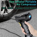 Portable Car Tyre Inflator – Handheld Digital Pump with LED Light, 3 Nozzle Adaptors, DC 12V