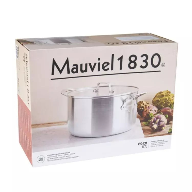 Mauviel 1830 Stainless Steel Tri-Ply Induction 24cm Stockpot